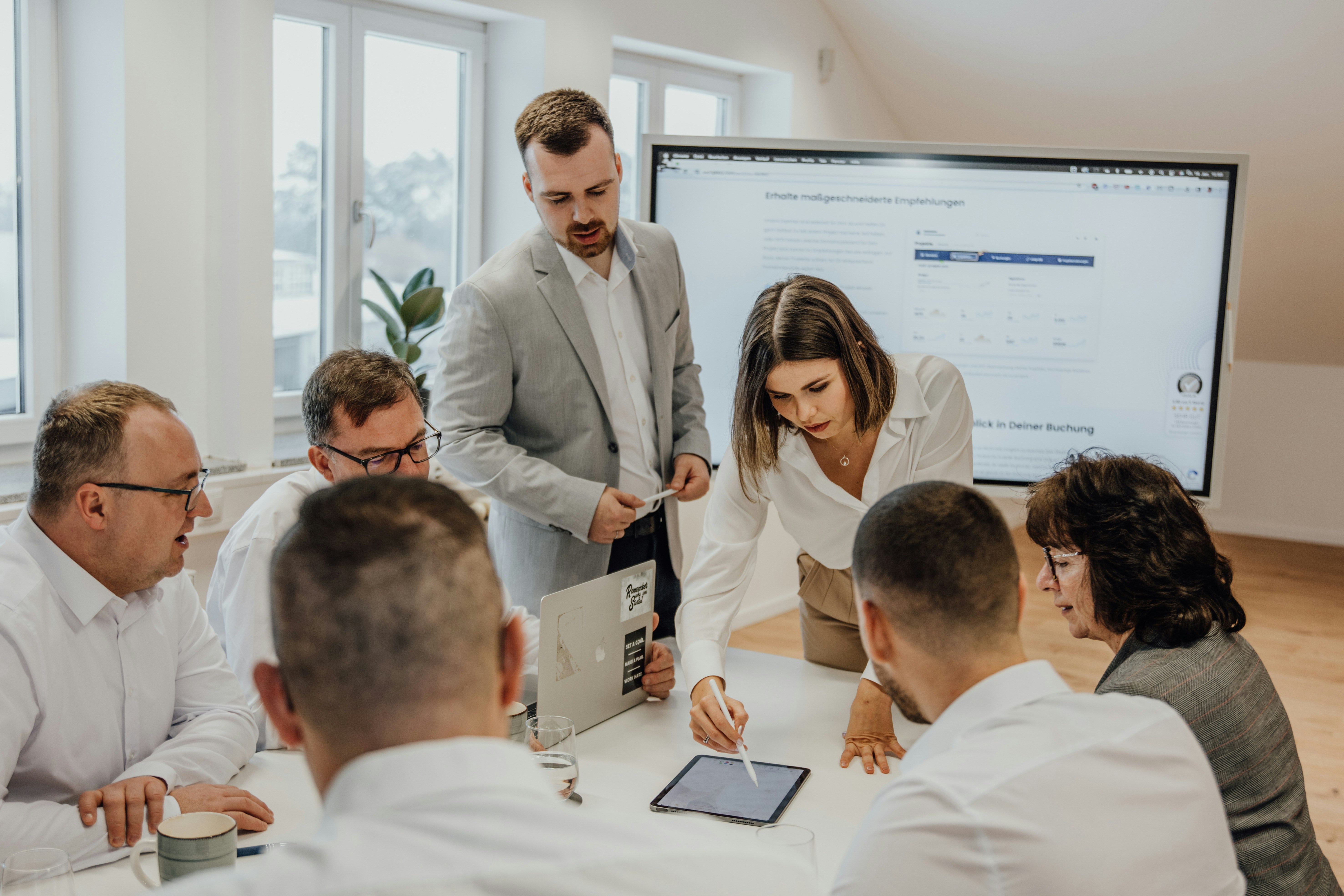 AI consulting team meeting